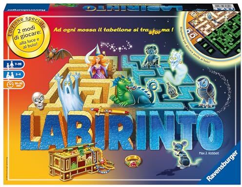 Ravensburger – Labirinto Magico Glow In The Dark, Gioco Da Tavolo, Da 2 A 4 Giocatori, 7+ Anni