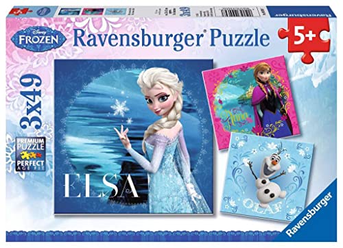 Ravensburger 09269 7 Frozen: Elsa e Anna, Puzzle 3x49 Pezzi