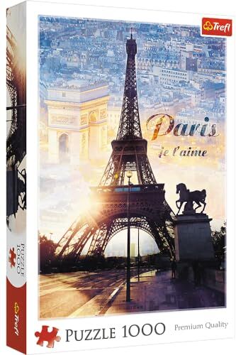 Trefl 1000 Elementi, Francia, Capitali d'Europa, Vista sulla Torre Eiffel, Arco di Trionfo, Te, Intrattenimento Creativo, Regalo, Puzzle Parigi all'Alba, Colore All'alba, TRF