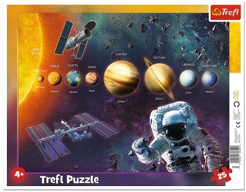 Trefl -Puzzle con Cornice 25 Elementi, per Bambini dai 4 anni, Colore, Sonnensystem