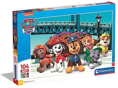 Clementoni Paw Patrol Supercolor Patrol-2-104 maxi pezzi-Made in Italy, puzzle bambini 4 anni+, Multicolore,