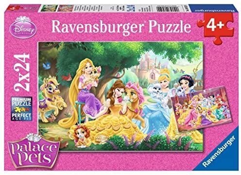 Ravensburger Italy Princess I Migliori Aamici delle Principesse Disney 2 Puzzle da 24 Pezzi Ciascuno, Multicolore,