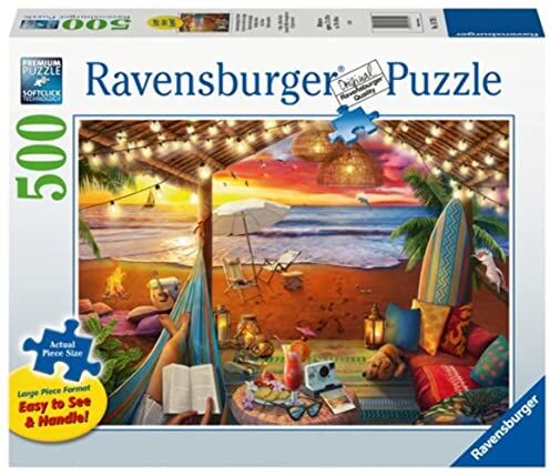 Ravensburger Puzzle Tramonto sulla Spiaggia, 500 Pezzi, Puzzle per Adulti, Esclusivo Amazon