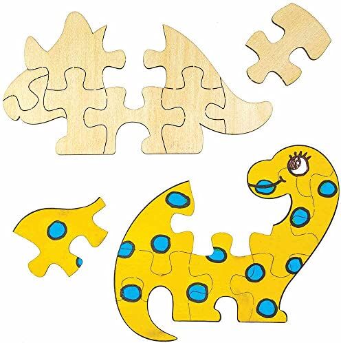 Baker Ross Puzzle in legno Dinosauro Set di 5, Giochi per bambini