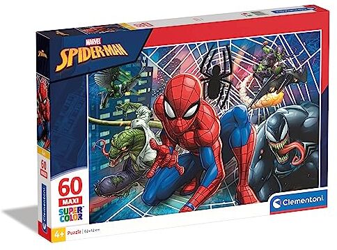 Clementoni Spider-Man Supercolor Puzzle Man-60 pezzi Maxi, Multicolore,