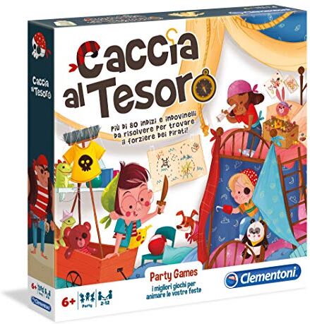 Clementoni - Party Games-Caccia al Tesoro Gioco da Tavolo, Multicolore, , 6-10 anni