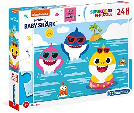 Clementoni Supercolor Puzzle Baby Shark 24 maxi pezzi Made in Italy puzzle bambini 3 anni+