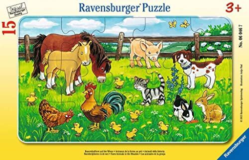 Ravensburger Italy, Animali della Fattoria, Incorniciati 15 Pezzi, Puzzle per Bambini, età Consigliata 3+, Multicolore,  7