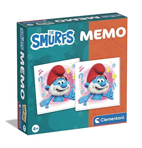Clementoni Memo Game-The Smurfs Memoria E Associazione, Accoppiare, Carte, Educativo 4 Anni, Gioco da Tavolo per Bambini-Made in Italy, Multicolore,