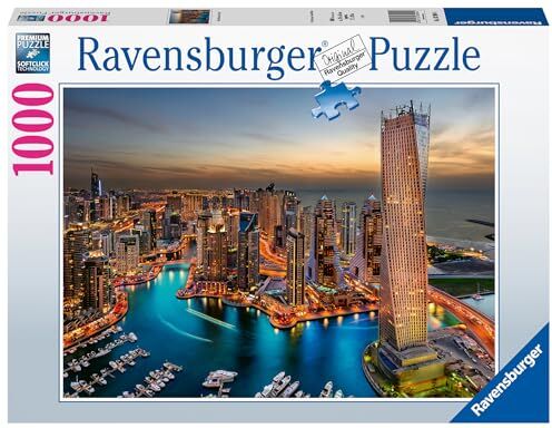 Ravensburger Puzzle Dubai Marina di notte, Esclusiva Amazon, 1000 Pezzi, Puzzle Adulti