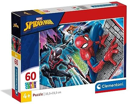 Clementoni Spider-Man Supercolor Puzzle Man-60 pezzi, Multicolore,