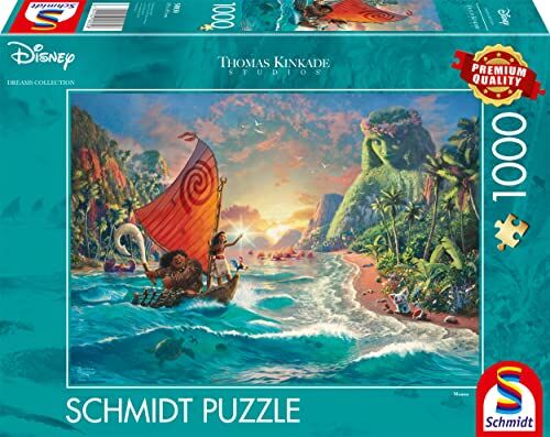 Schmidt Spiele 58030 Thomas Kinkade, Disney, Vaiana, Moana, Puzzle da 1000 Pezzi, normale