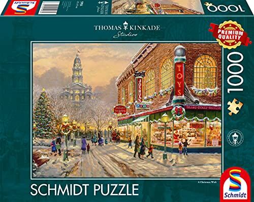 Schmidt Spiele 59936 Thomas Kinkade, A Christmas Wish, 1000 piece jigsaw puzzle, Multicolore