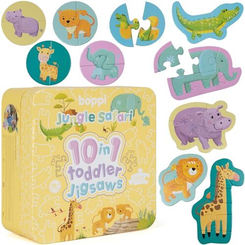 boppi Puzzle Bambini 2 Anni Educativi 10 In 1 Giochi Montessori 1 Anno In Su Puzzle Animali della Giungla 30 Pezzi- Idee Regalo Bimbi Per Natale E Compleanno Con Scatola Porta Gioco di