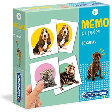 Clementoni Memo Games Puppies, gioco di memoria e associazione, gioco educativo bambini 3 anni, gioco da tavolo per bambini Made in Italy