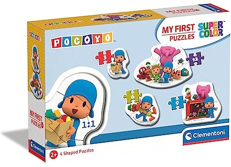 Clementoni Supercolor My First Pocoyo-3,6,9,12 Pezzi Sagomato, Bambini 2 Anni, Puzzle Cartoni Animati-Made In Italy, Multicolore, 144776