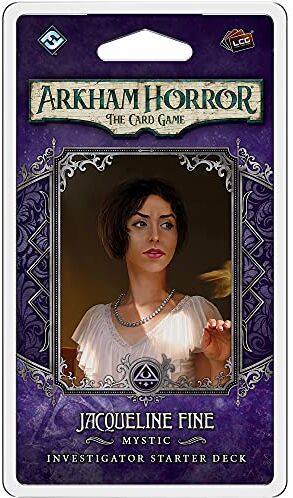 Fantasy Flight Games , Arkham Horror The Card Game: Investigator Starter Deck Jacqueline Fine Investigator , Card Game , Ages 14+ , 1 to 4 Players , 60 to 120 Minutes Playing Time