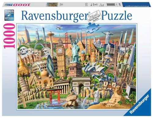 Ravensburger Puzzle 1000 Pezzi, Giro del Mondo, Jigsaw Puzzle per Adulti, Puzzle  Stampa di Alta Qualità