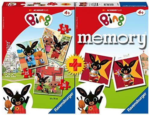 Ravensburger Multipack Memory e Puzzle di Bing, Puzzle e Gioco per Bambini, Età Raccomandata 4+