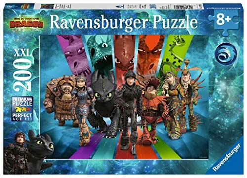 Ravensburger - Dragons 3 How To Train Your Dragon Drago, Elefante, Unicorno Puzzle per Bambini, Multicolore,