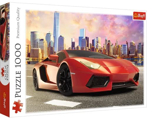 Trefl Puzzle Un Giro al Tramonto 1000 Elementi, macchina rossa, città, tramonto, puzzle fai da te, intrattenimento creativo, regalo, divertimento, puzzle classici per adulti e Bambini dai 12 anni