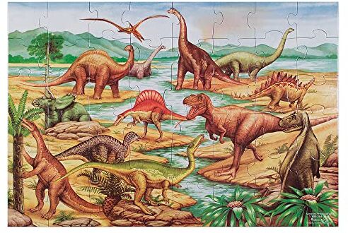 Melissa & Doug Puzzle da Pavimento in Cartone 48 Pezzi giganti Dinosauri, Giocattoli per lo Sviluppo, Gioco Educativo, Giochi creativi, Regalo Bambini Bambine di 3 4 5 6 anni