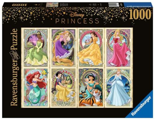 Ravensburger Puzzle Principesse dell'Art Nouveau, Disney, 1000 Pezzi, Idea regalo, per Lei o Lui, Puzzle Adulti