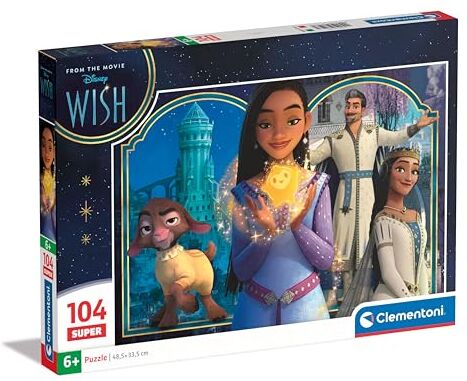 Clementoni - Disney Wish Supercolor Wish-104 Pezzi Bambini 6 Anni, Puzzle Cartoni Animati, Made in Italy, Multicolore,