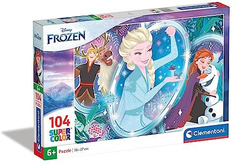 Clementoni - Puzzle Frozen 2 Disney 104pzs Supercolor 2-104 Pezzi-Made in Italy, Bambini 6 Anni, Cartoni Animati, Multicolore, Medium,