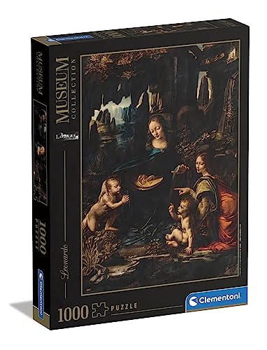 Clementoni - Museum Collection-Leonardo, Virgin of The Rocks-1000 Pezzi Adulti, Arte, Puzzle Quadri, Dipinti Famosi, Made in Italy, Multicolore,