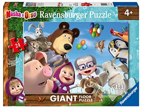 Ravensburger Puzzle Masha e Orso, Collezione 24 Giant Pavimento, 24 Pezzi, Età Raccomandata 3+ Anni