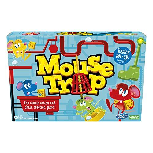 Hasbro Gioco da tavolo per mouse Trap per bambini dai 6 anni in su, classico, 2-4 giocatori, con configurazione più facile rispetto alle versioni precedenti, Multicolore, Taglia unica