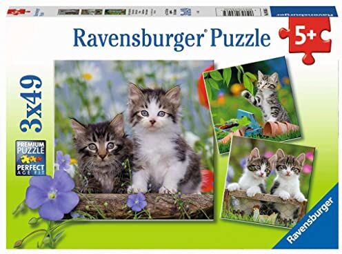 Ravensburger - Gattini Tigrati Heart Puzzle per Bambini, Multicolore, 3 X 49 Pezzi, 08046