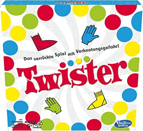 Hasbro Feste per Famiglie e Bambini, Twister dai 6 Anni in su, Classico Gioco per Interni ed Esterni, Colore,