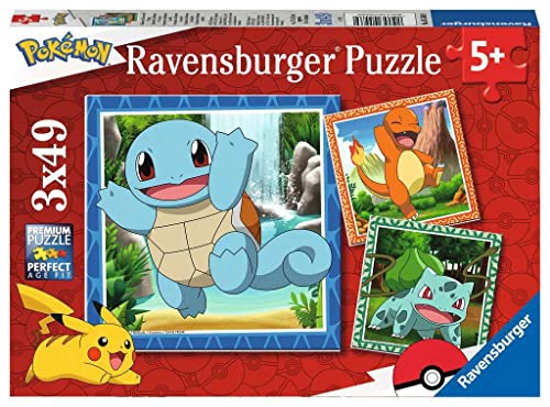 Ravensburger Puzzle Pokémon, Collezione 3x49, 3 Puzzle da 49 Pezzi, Età Raccomandata 5+ Anni