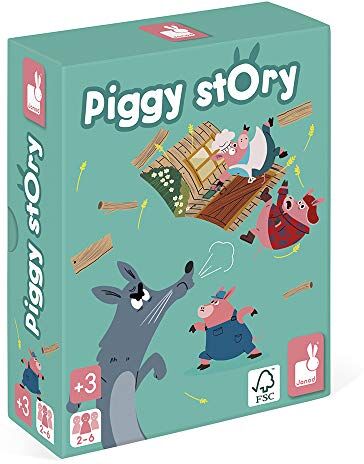 Janod Piggy Story (legno e cartone) Gioco di abilità da 2 a 6 giocatori Da 3 anni