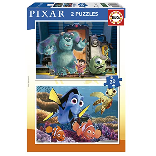 Educa Puzzle Disney Pixar   Set di 2 enigmi per bambini con 20 pezzi. Misura approssimativa una volta montata: 28 x 20 cm. Composto da grandi pezzi perfettamente finiti. Da 4 anni ()