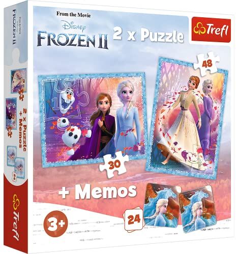 Trefl - Disney Frozen 2 X Puzzle + Memo, per Bambini dai 3 Anni Giocchi, Colore, 0, 10IT5900511908145IT10