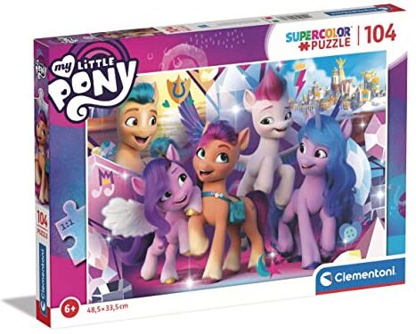 Clementoni - Puzzle My Little Pony 104pzs Supercolor Pony-104 Pezzi-Made in Italy, 6 Anni, Cartoni Animati, Animali Bambini, Multicolore, Medium,