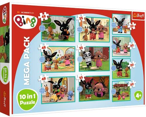 Trefl 10 in 1, 10, 20 a 48 pezzi personaggi del cartone animato di Bing, diversi livelli di difficoltà, divertimento, per bambini sopra i 4 anni puzzle, Colore Cosa fa,