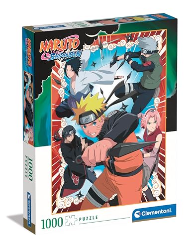 Clementoni - Naruto Shippuden Shippuden-1000 Pezzi, Verticale, Divertimento per Adulti, Puzzle Manga, Anime, Made in Italy, Multicolore,