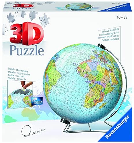 Ravensburger 3D Puzzle Globo, 540 Pezzi, 10+ Anni