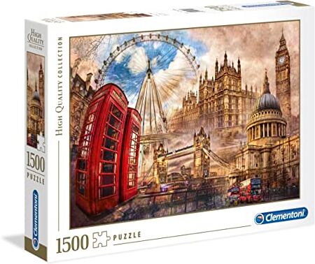 Clementoni - Vintage London Collection Puzzle, No Color, 1500 Pezzi,