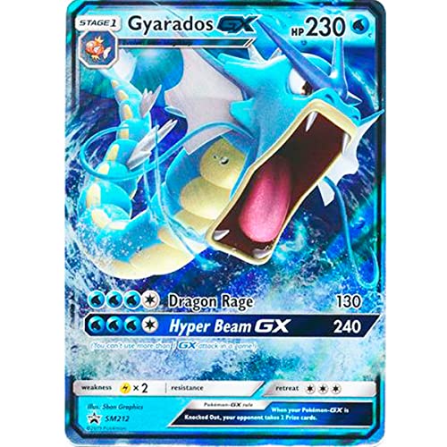 Friki Monkey Carte Pokemon giganti promozionali, carta GX, VMAX, EX, Vstar o V, carta Jumbo taglia XXL, box promozionale, prodotto ufficiale, lingua Inglese (Gyarados GX SM212)