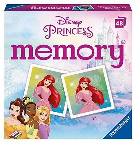 Ravensburger Mini Memory Disney Princess, Gioco Memory per Famiglie, 48 Tessere, Età Raccomandata 3+