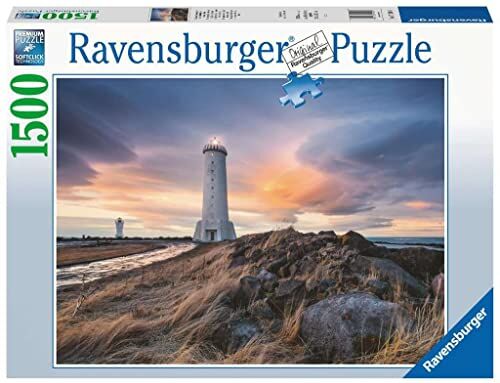 Ravensburger Puzzle Cielo magico sopra il faro Akranes, Islanda, 1500 Pezzi, Idea regalo, per Lei o Lui, Puzzle Adulti