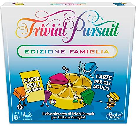 Hasbro Trivial Pursuit Edizione Famiglia, gioco da tavolo per serate in famiglia, serate quiz, dagli 8 anni in su (gioco in scatola, Multicolore