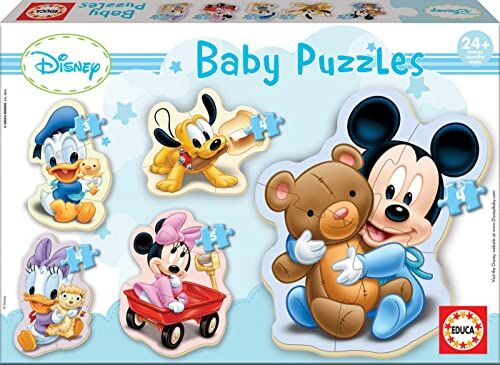 Educa Baby Puzzles Topolino Mickey Mouse. Set di 5 Puzzle Progressivi di 3, 4 e 5 Pezzi per Bambini. +24 Mesi.