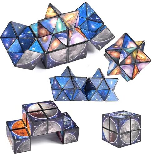 Qooloo 2 in 1 Cubo Magico Stella, Magic Star Cube, 3D Puzzle Cubes, Cubo Infinito, Trasformabili Cubo, Decompression Puzzle Cube, Puzzle Cube Giocattolo per Bambini Adulti