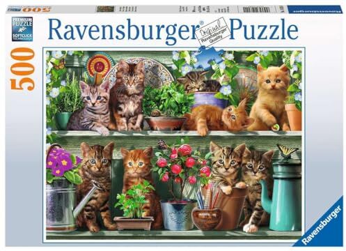 Ravensburger Puzzle Gatto sullo Scaffale, 500 Pezzi, Idea regalo, per Lei o Lui, Puzzle Adulti